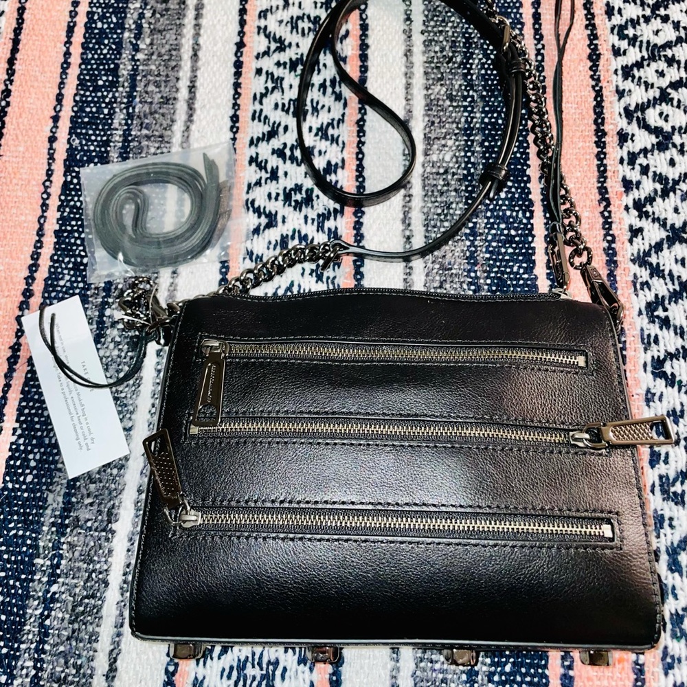 Rebecca Minkoff Mini 5 Zip black crossbody NWT - Picture 2 of 2